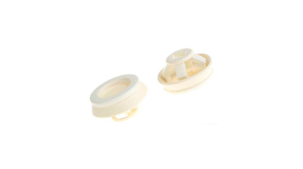 White Polypropylene, Thermoplastic 20mm Cable Grommet for 6 ... 13mm Cable Dia.